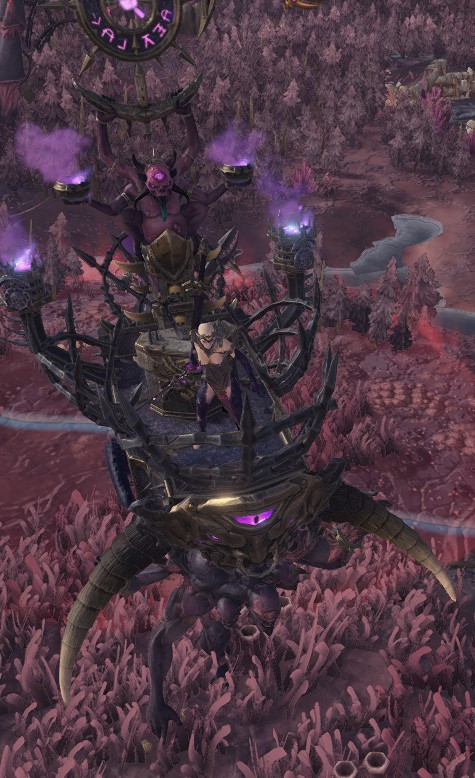 Cultist of Slaanesh on a Chaos Warshrine