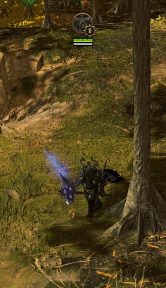 Chaos Sorcerer Lord of Nurgle running against an invisible block