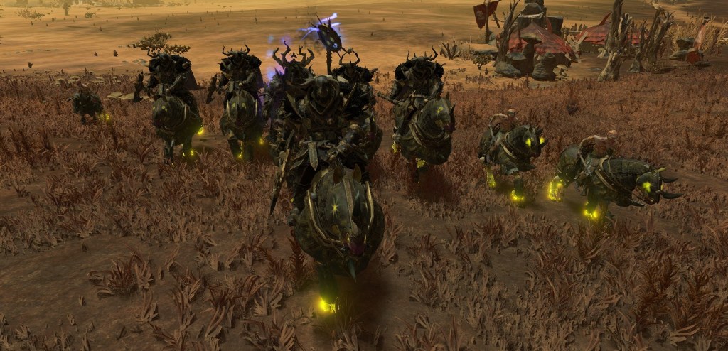 A Chaos Sorcerer Lord of Nurgle, some Exalted Heroes of Nurgle and some Cultists of Nurgle